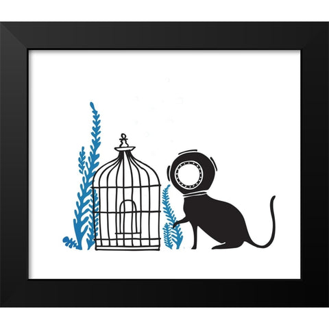 We Can Be Friends Black Modern Wood Framed Art Print by Farkas, Robert