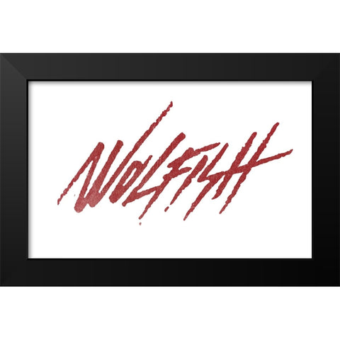 Wolfish Black Modern Wood Framed Art Print by Farkas, Robert