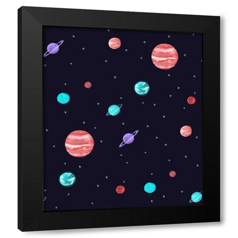 Bright Night Sky V1 Black Modern Wood Framed Art Print by Farkas, Robert