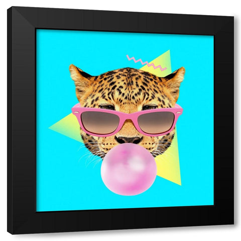 Bubble Gum Leo Black Modern Wood Framed Art Print by Farkas, Robert