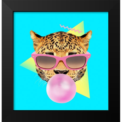 Bubble Gum Leo Black Modern Wood Framed Art Print by Farkas, Robert