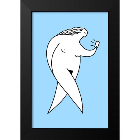 Chubby Selfie 2 Black Modern Wood Framed Art Print by Farkas, Robert