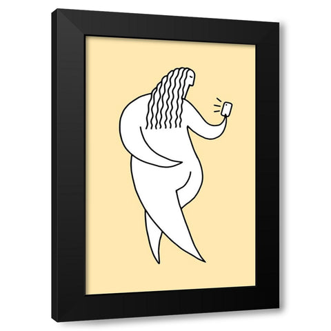 Chubby Selfie 3 Black Modern Wood Framed Art Print by Farkas, Robert
