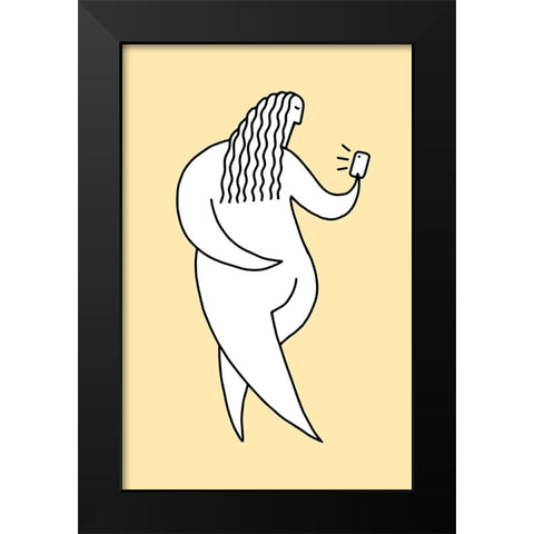 Chubby Selfie 3 Black Modern Wood Framed Art Print by Farkas, Robert