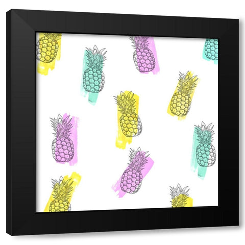 Funky Ananas Black Modern Wood Framed Art Print with Double Matting by Farkas, Robert