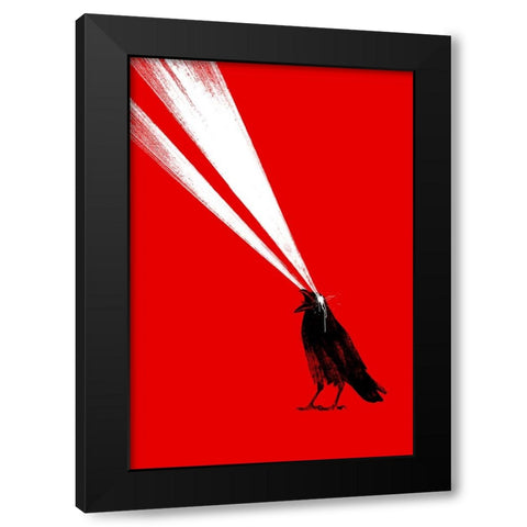 Laser Crow Black Modern Wood Framed Art Print by Farkas, Robert