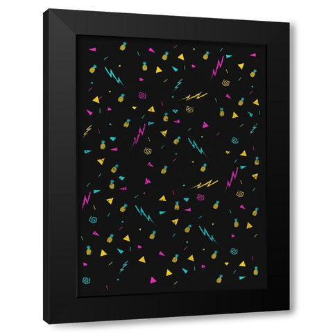 Magic Pineapple Black Modern Wood Framed Art Print by Farkas, Robert