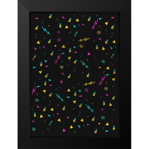 Magic Pineapple Black Modern Wood Framed Art Print by Farkas, Robert