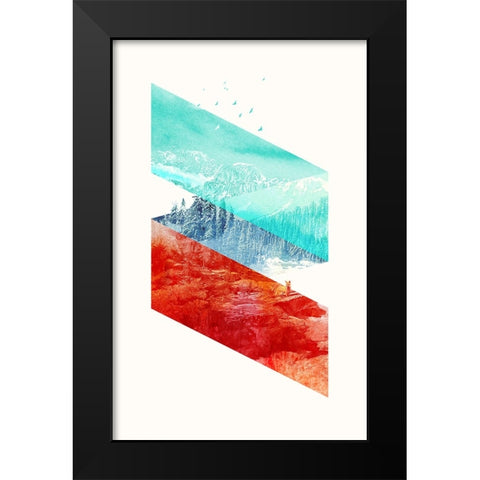 Montain Stripes Black Modern Wood Framed Art Print by Farkas, Robert