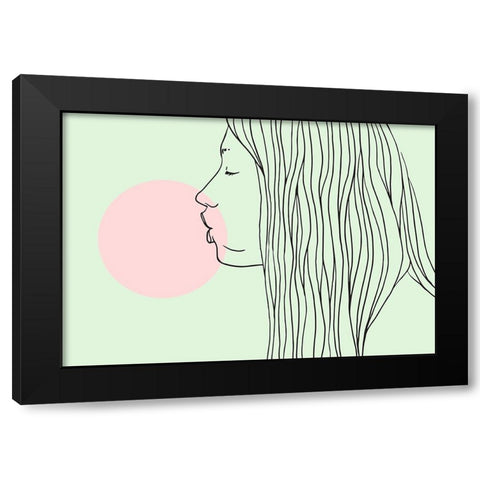 Pink Bubble Gum Black Modern Wood Framed Art Print by Farkas, Robert