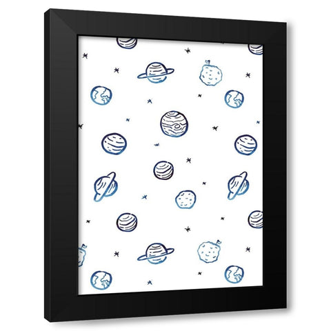 Planets Black Modern Wood Framed Art Print by Farkas, Robert