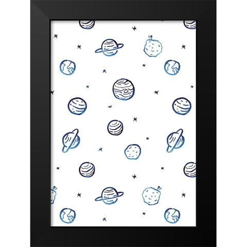 Planets Black Modern Wood Framed Art Print by Farkas, Robert
