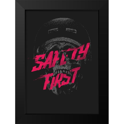 Safety First Black Modern Wood Framed Art Print by Farkas, Robert