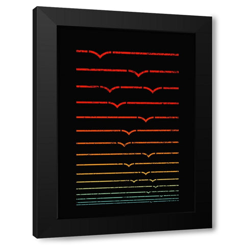 Seagull Sunset Black Modern Wood Framed Art Print with Double Matting by Farkas, Robert