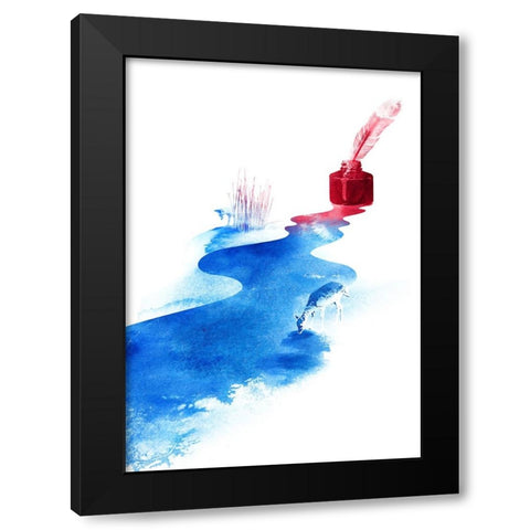 The Drama Of Causality Black Modern Wood Framed Art Print by Farkas, Robert