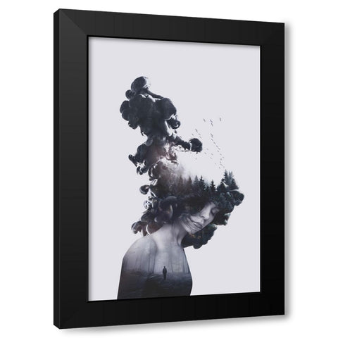 Walk Through Flames Black Modern Wood Framed Art Print with Double Matting by Farkas, Robert