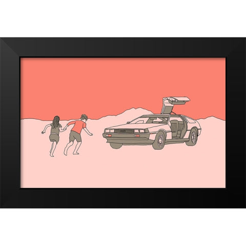 Runaway Black Modern Wood Framed Art Print by Farkas, Robert