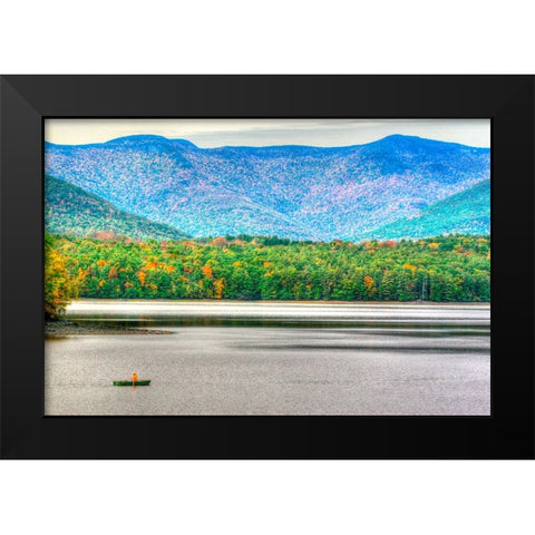 Mountain Reservoir Black Modern Wood Framed Art Print by Goldwitz, Robert