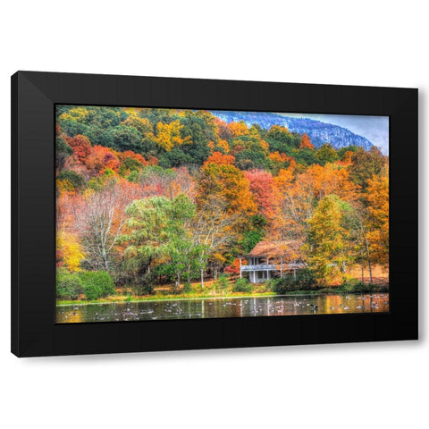Tillson Lake Black Modern Wood Framed Art Print with Double Matting by Goldwitz, Robert