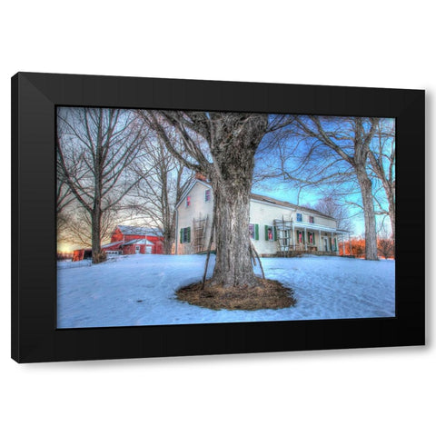 Winter Farm Black Modern Wood Framed Art Print with Double Matting by Goldwitz, Robert