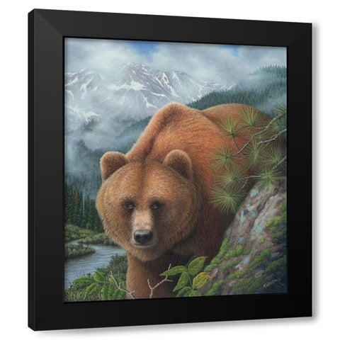 Stalking His Prey Black Modern Wood Framed Art Print by Wavra, Robert