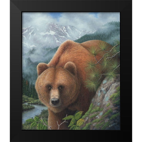 Stalking His Prey Black Modern Wood Framed Art Print by Wavra, Robert