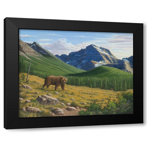 Heading Down The Slope Black Modern Wood Framed Art Print by Wavra, Robert