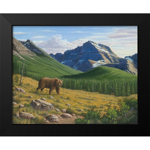 Heading Down The Slope Black Modern Wood Framed Art Print by Wavra, Robert