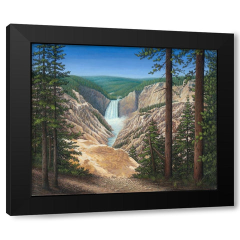 Lower Falls - Yellowstone Black Modern Wood Framed Art Print by Wavra, Robert