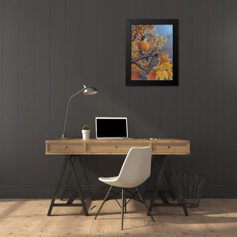 Robins Black Modern Wood Framed Art Print by Wavra, Robert