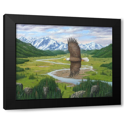 Soaring Above Black Modern Wood Framed Art Print with Double Matting by Wavra, Robert