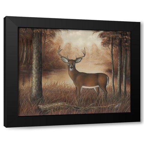 Autumn Buck Black Modern Wood Framed Art Print by Wavra, Robert