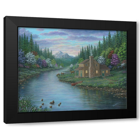 The Cabin Black Modern Wood Framed Art Print with Double Matting by Wavra, Robert