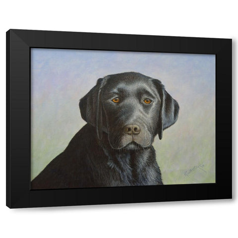 Black Labrador Retriever Black Modern Wood Framed Art Print with Double Matting by Wavra, Robert