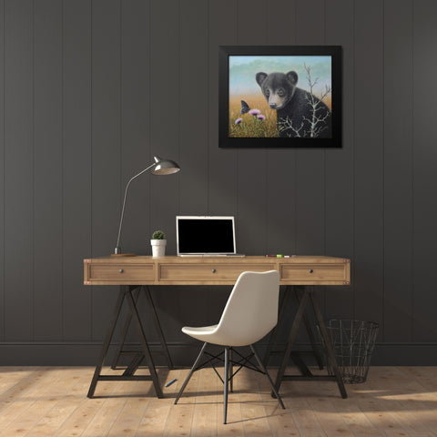 Curious Cub Black Modern Wood Framed Art Print by Wavra, Robert