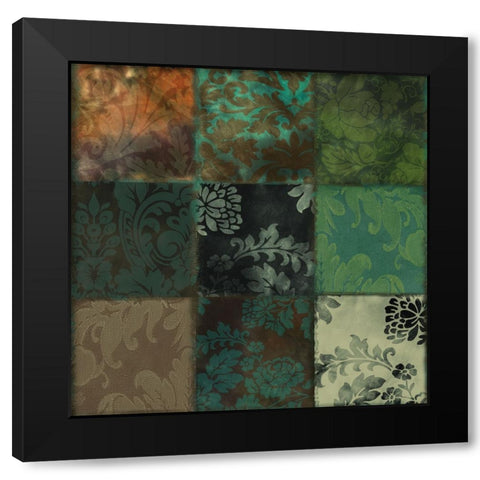 Velvet Patch V Black Modern Wood Framed Art Print by Sasha