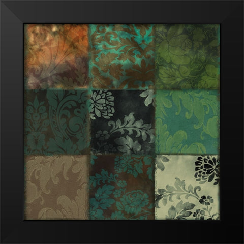 Velvet Patch V Black Modern Wood Framed Art Print by Sasha