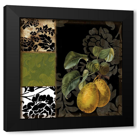 Damask Lerain I Black Modern Wood Framed Art Print by Sasha