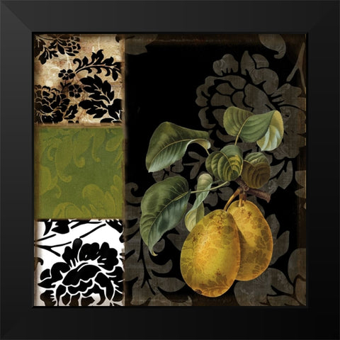 Damask Lerain I Black Modern Wood Framed Art Print by Sasha