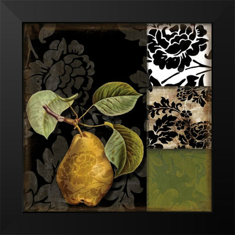 Damask Lerain II Black Modern Wood Framed Art Print by Sasha