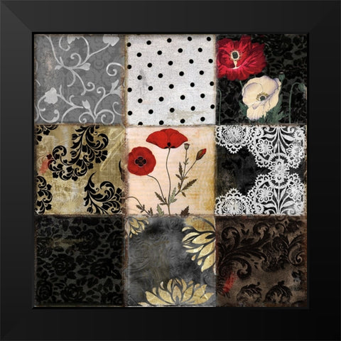Papaveri II Black Modern Wood Framed Art Print by Sasha