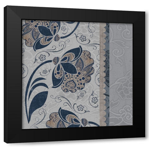 Elegante V Black Modern Wood Framed Art Print by Sasha