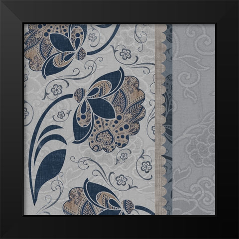 Elegante V Black Modern Wood Framed Art Print by Sasha