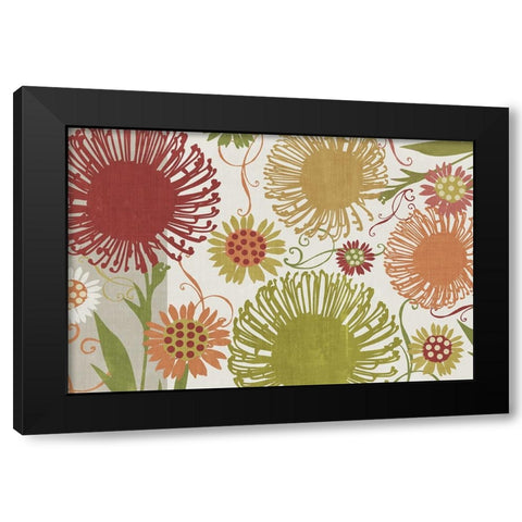 Flower Shower II Black Modern Wood Framed Art Print by Sasha