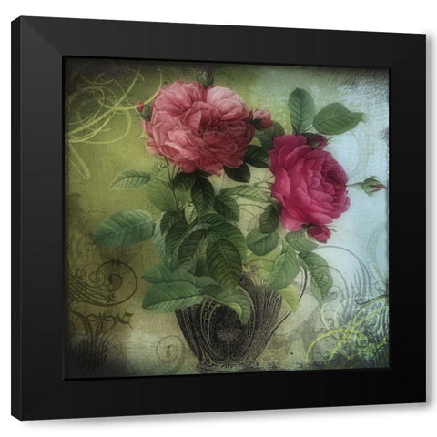 Tea and Roses II Black Modern Wood Framed Art Print by Sasha