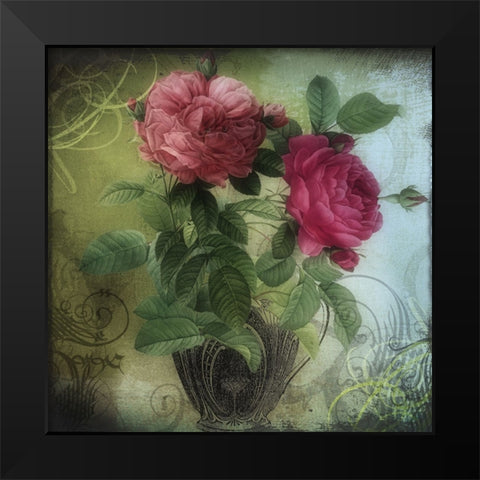 Tea and Roses II Black Modern Wood Framed Art Print by Sasha