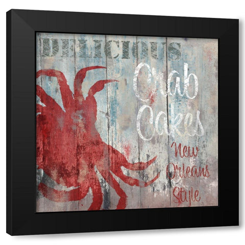 New Orleans Seafood II Black Modern Wood Framed Art Print by Sasha