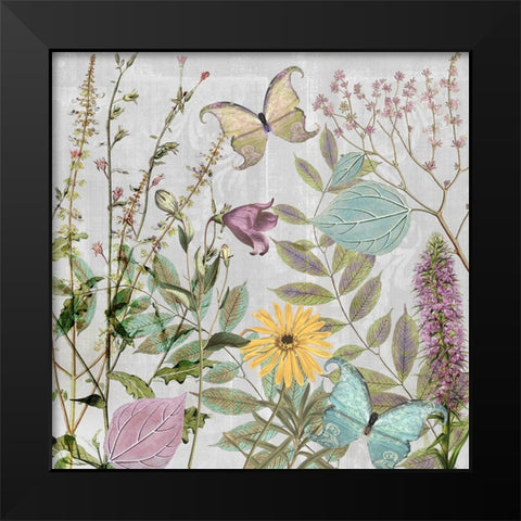 Botanique I Black Modern Wood Framed Art Print by Sasha