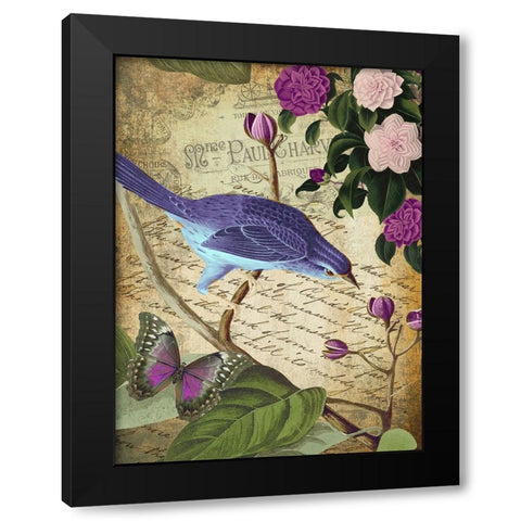 Petals and Wings II Black Modern Wood Framed Art Print with Double Matting by Sasha
