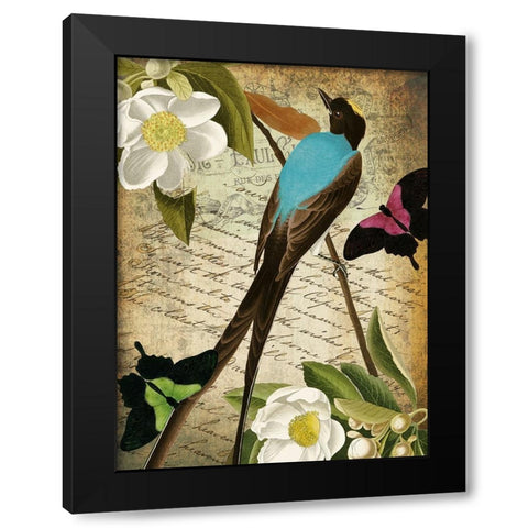 Petals and Wings V Black Modern Wood Framed Art Print with Double Matting by Sasha